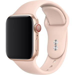 Bilişim Aksesuar  42 mm - 44 mm S/m Apple Watch 3 4 5 6 Se Uyumlu Silikon Kordon Kayış Kum Pembe
