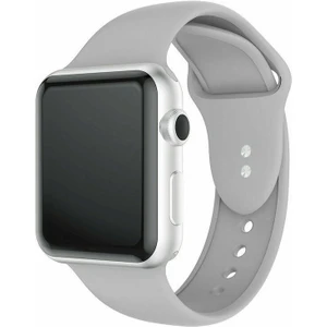 Bilişim Aksesuar  42 mm - 44 mm S/m Apple Watch 3 4 5 6 Se Uyumlu Silikon Kordon Kayış Gri