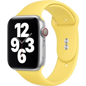 Bilişim Aksesuar  38 mm - 40 mm M/l Apple Watch 3 4 5 6 Se Uyumlu Silikon Kordon Kayış Sarı