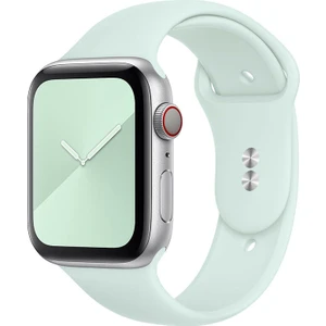 Bilişim Aksesuar  38 mm - 40 mm M/l Apple Watch 3 4 5 6 Se Uyumlu Silikon Kordon Kayış Mint Yeşil