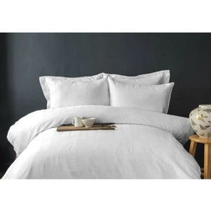İssimo Home Pure White Ekose Saten Nevresim Takımı Çift Kişilik