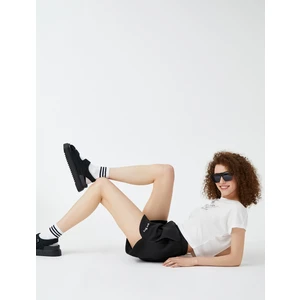 Sloganlı Şort Pamuklu