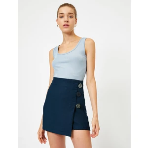 Kadın Düğmeli Şort Etek