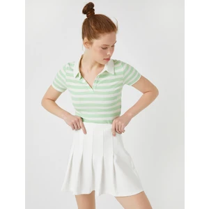 Pileli Etek Yüksek Bel