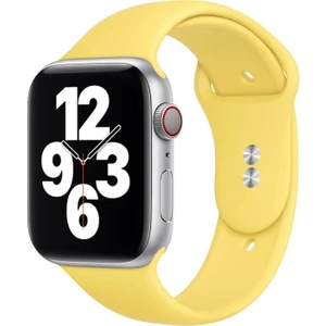 Bilişim Aksesuar  42 mm - 44 mm S/m Apple Watch 3 4 5 6 Se Uyumlu Silikon Kordon Kayış Sarı