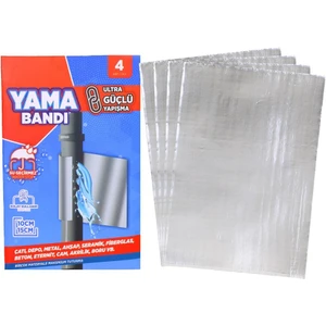 Bondit Ultra Güçlü Su Geçirmez Tamir Yama Bandı Alüminyum Kaplı 10X15 cm 4 Adet