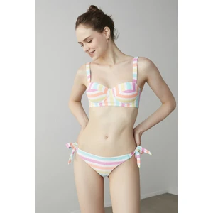 Çok Renkli Macaron Half Band Bikini Üstü