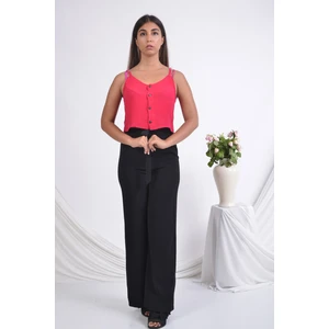 Bayan Beli Lastikli Bol Paça Pantolon