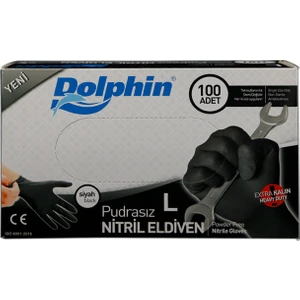 Pudrasız Siyah Nitril Eldiven Siyah  L