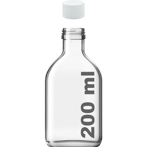 200 cc Cold Brew Şeffaf 200 ml Sızdırmaz Beyaz Plastik Kapaklı Yassı Cam Şişe (Soğuk Kahve) 1 Adet