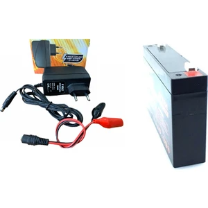 Ata Elektronik Pilsan Uyumlu 6V 7AH 6 V 7 A Araba Aküsü + 6 V Şarj Cihazı Şarz Adaptör + Maşalı Set 1 A