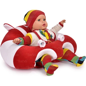Bebek Bebe Yatmaz Oturma Destek Minderi - Büyük Bebek Oturağı Bebeyatmaz Kırmızı Beyaz