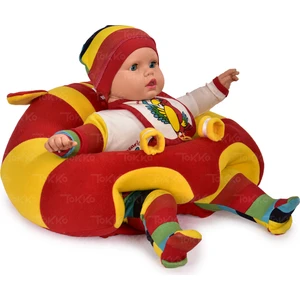 Bebek   Oturma Destek Minderi - Büyük Bebek Oturağı   Sarı Kırmızı
