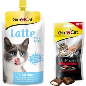 Milk Latte Sıvı Kedi Sütü 200 ml +  Nutri Pockets Biftekli Kedi Ödülü 60 gr ARDA033
