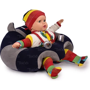 Bebek   Oturma Destek Minderi- Büyük Bebek Oturağı   Lacivert Gri