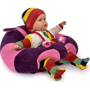 Bebek   Oturma Destek Minderi - Bebek Koltuğu - Büyük Bebek Oturağı   Mor Pembe