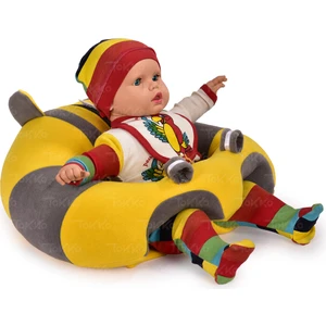 Bebek   Oturma Destek Minderi - Bebek Koltuğu - Büyük Bebek Oturağı   Sarı Gri