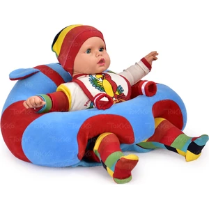 Bebek Bebe Yatmaz Oturma Destek Minderi - Bebek Koltuğu - Büyük Bebek Oturağı Bebeyatmaz Bordo Mavi
