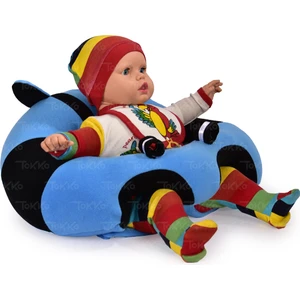 Bebek   Oturma Destek Minderi - Bebek Koltuğu - Büyük Bebek Oturağı   Mavi Siyah