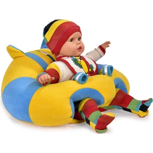Bebek Bebe Yatmaz Oturma Destek Minderi - Bebek Koltuğu - Büyük Bebek Oturağı Bebeyatmaz Sarı Mavi