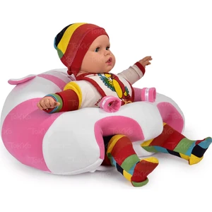 Bebek Bebe Yatmaz Oturma Destek Minderi - Bebek Koltuğu - Büyük Bebek Oturağı Bebeyatmaz Beyaz Pembe