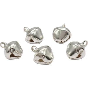 Hedef Bijuteri 25 Adet 10MM Nikel/gümüş Renk Kulplu Zil,çan,çıngırak,metal Amigurumi Zili,takı Aksesuar Yapımı