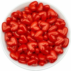 Hedef Bijuteri 16MM Kırmızı Renk Kalp Model Plastik Boncuk,hobi Takı Yapım Boncuğu (25GR,~20 Adet)
