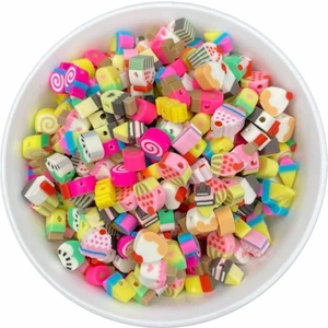 Hedef Bijuteri 25 Adet Polimer Kil Fimo Karışık Cupcake,pasta,dondurma Figür Boncuk,takı Yapımı