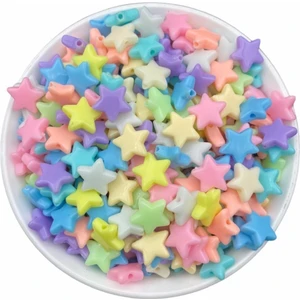 Hedef Bijuteri 12MM Pastel Karışık Renkli Plastik Yıldız Model Boncuk ,takı Yapım Hobi Boncuğu (25GR,~62 Adet)