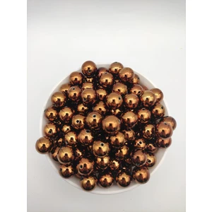 Hedef Bijuteri 50 gr 14MM Metalize Broz-Kahve Renk, Boncuk