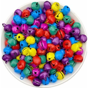 Hedef Bijuteri 25 Adet 12MM Karışık Renkli Kulplu Zil,çan,çıngırak,metal Amigurumi Zili,takı Aksesuar Yapımı