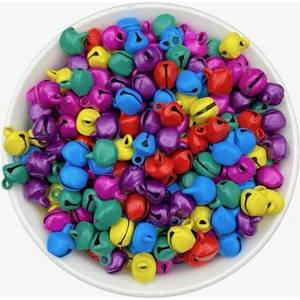 Hedef Bijuteri 25 Adet 10MM Karışık Renkli Kulplu Zil,çan,çıngırak,metal Amigurumi Zili,takı Aksesuar Yapımı
