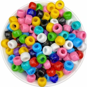 Hedef Bijuteri Geniş Delikli 11X8 mm Karışık Renkli Plastik Yassı Silindir Model Boncuk (50GR,~80 Adet)
