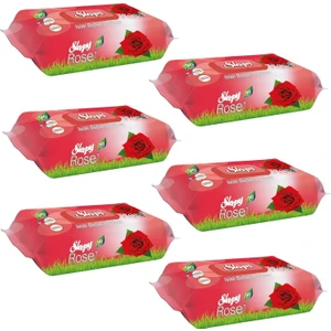Gül Kokulu Islak Havlu 90 Yaprak x 6 Adet