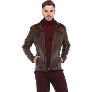 DER166  Deri Erkek Taba Mont