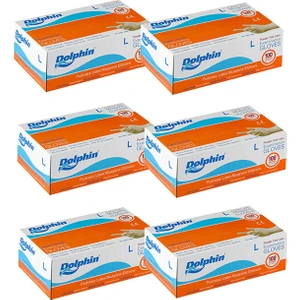 Beyaz Lateks Eldiven Pudrasız L 100LÜ Paket 6 Adet