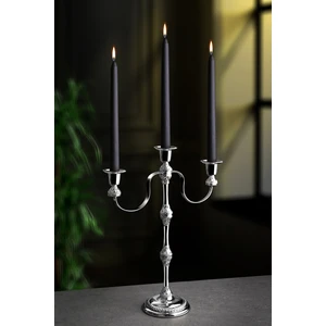 Lüx Dekoratif 3'lü Şamdan Mumluk Gümüş