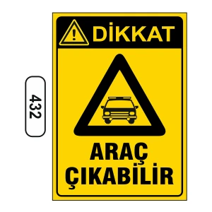 Dikkat Araç Çıkabilir Uyarı Ikaz Levhası