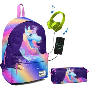 Coral High Renkli Unicorn Okul ve Günlük Çanta Seti