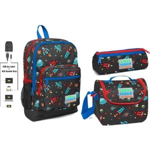 Coral High USB ve Aux Çıkışlı Okul Çanta Seti  Erkek Çocuk  Uzay ve Gezegenler