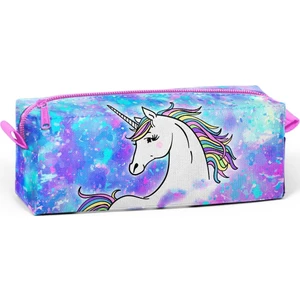Coral High Tek Gözlü Mavi Unicorn Desenli Kalem Çantası  Kız