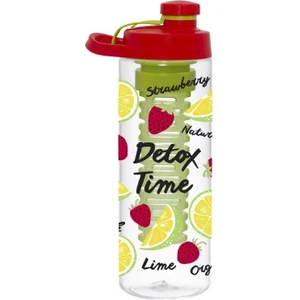 Çilek Desenli 650 ml Infuserli Detox Suluk Matara  Vidalı Kapak