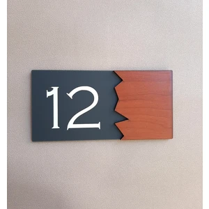 Wooden Serisi Pleksi Kapı Numarası