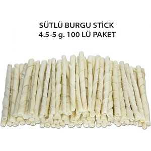 Sütlü Burgu Çubuk Ödül ve Çiğneti Kemiği 12 cm 100 Lü
