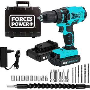 Forces&power 48 W 5AH Germany X-Line Metal Şanzıman Çift Akülü Darbeli Şarjlı Matkap