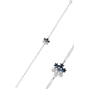 Söğütlü Silver Gümüş Rodyumlu Renkli Kar Tanesi Bileklik