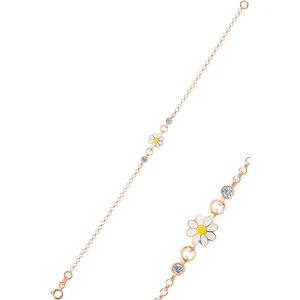 Söğütlü Silver Gümüş Zirkon Taşlı Papatya Bileklik