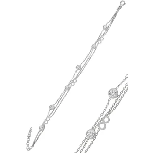 Söğütlü Silver Gümüş Rodyumlu Zirkon Taşlı Sonsuz Figürlü Bileklik