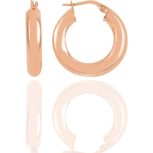 Söğütlü Silver Gümüş Rose 5 mm Kalınlığında 25 mm Büyüklüğünde Kalın Gümüş Halka Küpe