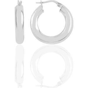 Söğütlü Silver Gümüş  5 mm Kalınlığında 25 mm Büyüklüğünde Kalın Gümüş Halka Küpe